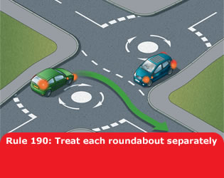 Treat each roundabout separately