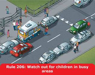 Watch out for children in busy areas