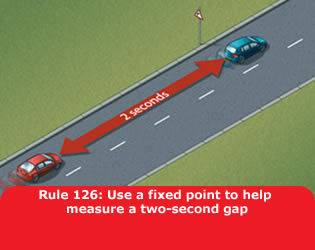 Use a fixed point to help measure a two-second gap