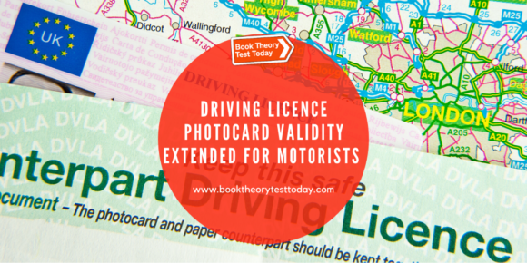 A UK driving licence photocard and roadmap.